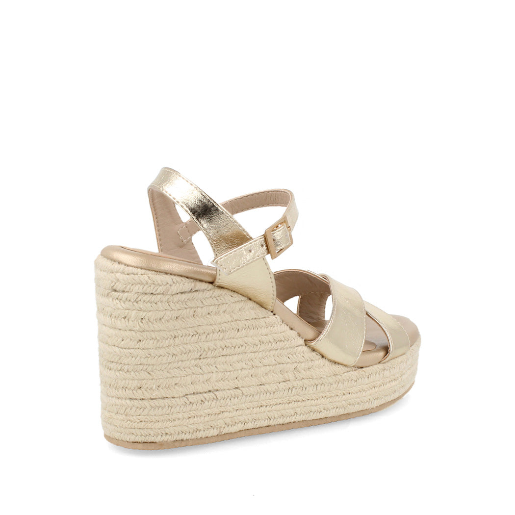 Sandalia Casual Trender color Oro para Mujer