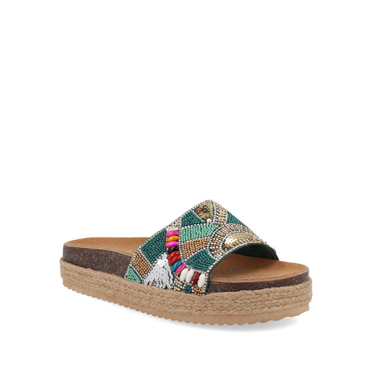 Sandalia Casual Trender Multicolor con pedreria para Mujer