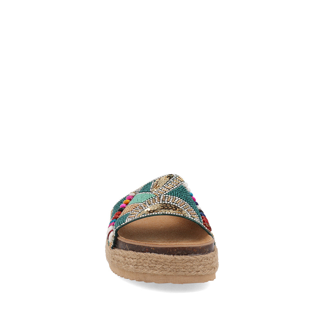 Sandalia Casual Trender Multicolor con pedreria para Mujer