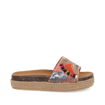 Sandalia Casual Multicolor con pedreria Trender para Mujer