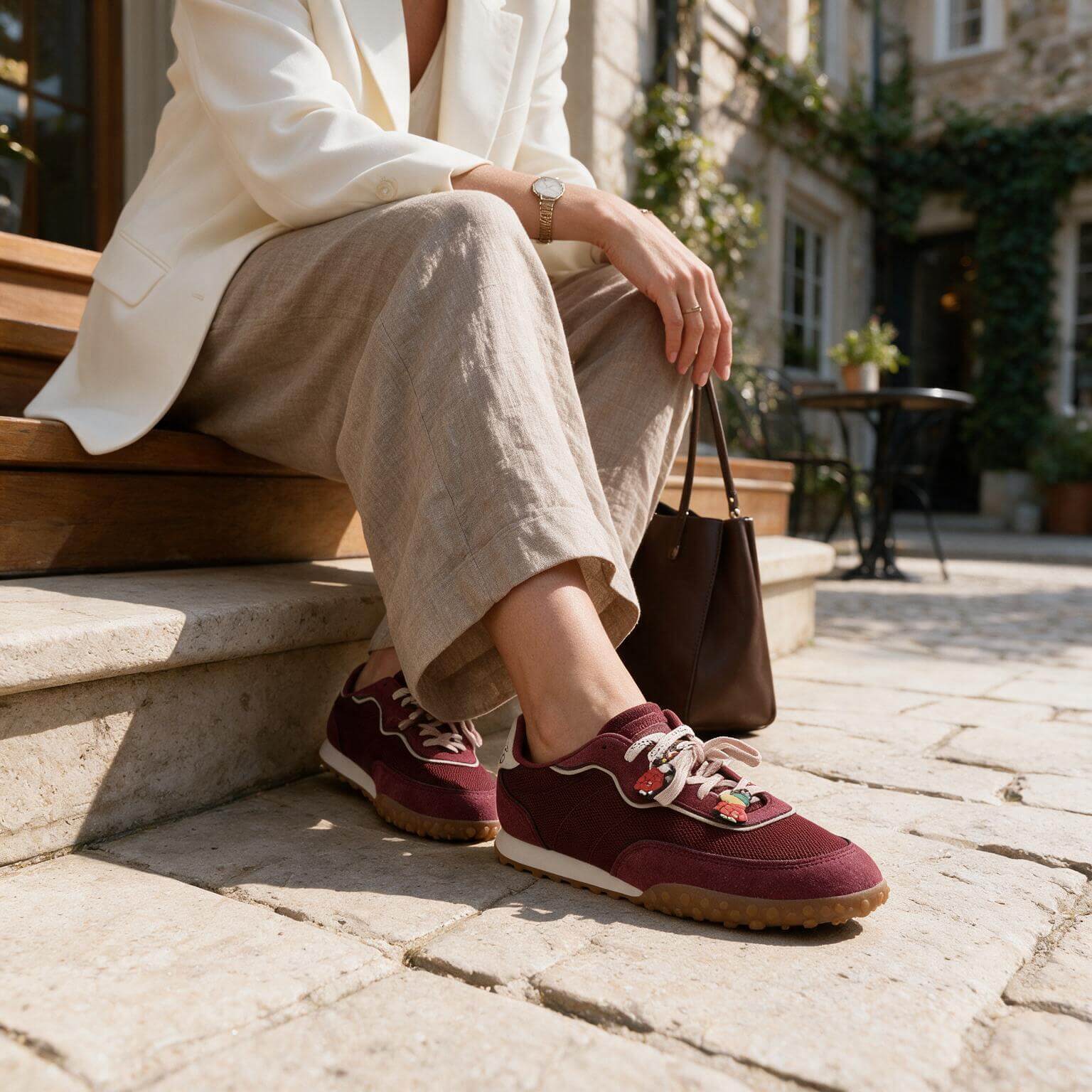 Tenis Casual Trender color Vino para Mujer