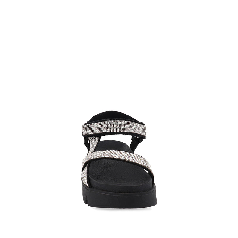 Sandalia Casual Trender color Negro con Brillo para Mujer