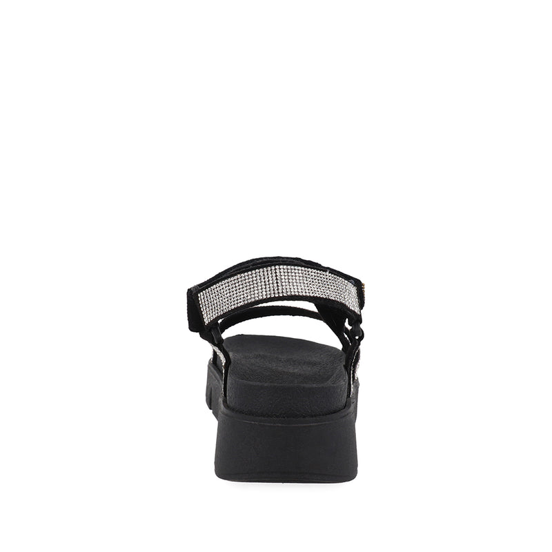 Sandalia Casual Trender color Negro con Brillo para Mujer