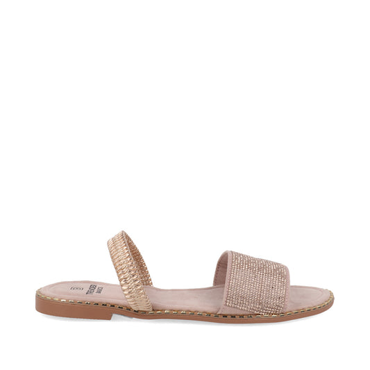 Sandalia Casual Trender color Oro para Mujer con Brillos