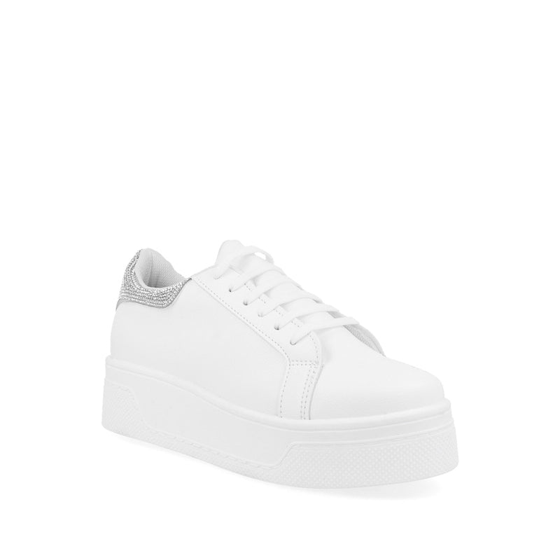 Tenis Urbano Trender color Blancos con Aplicaciones Plata para Mujer