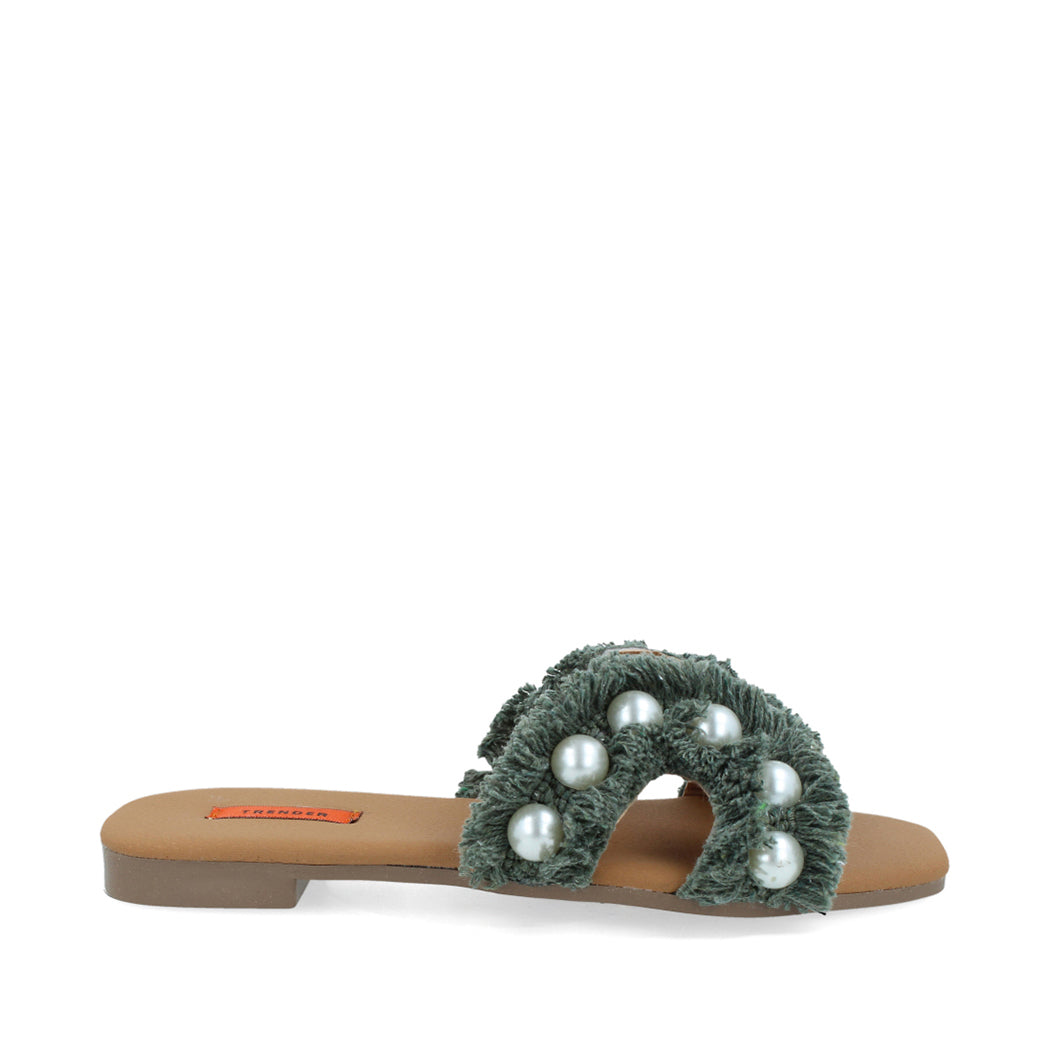 Sandalia Casual Trender color Verde para Mujer