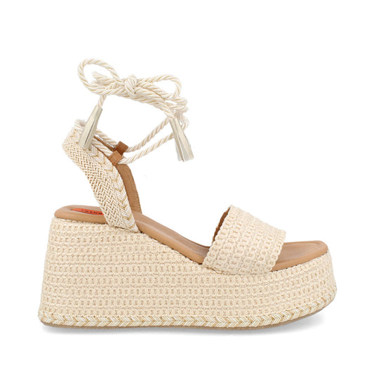 Sandalia Casual Trender color Beige para Mujer