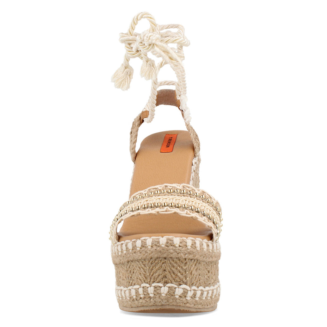 Sandalia Casual Trender color Beige para Mujer