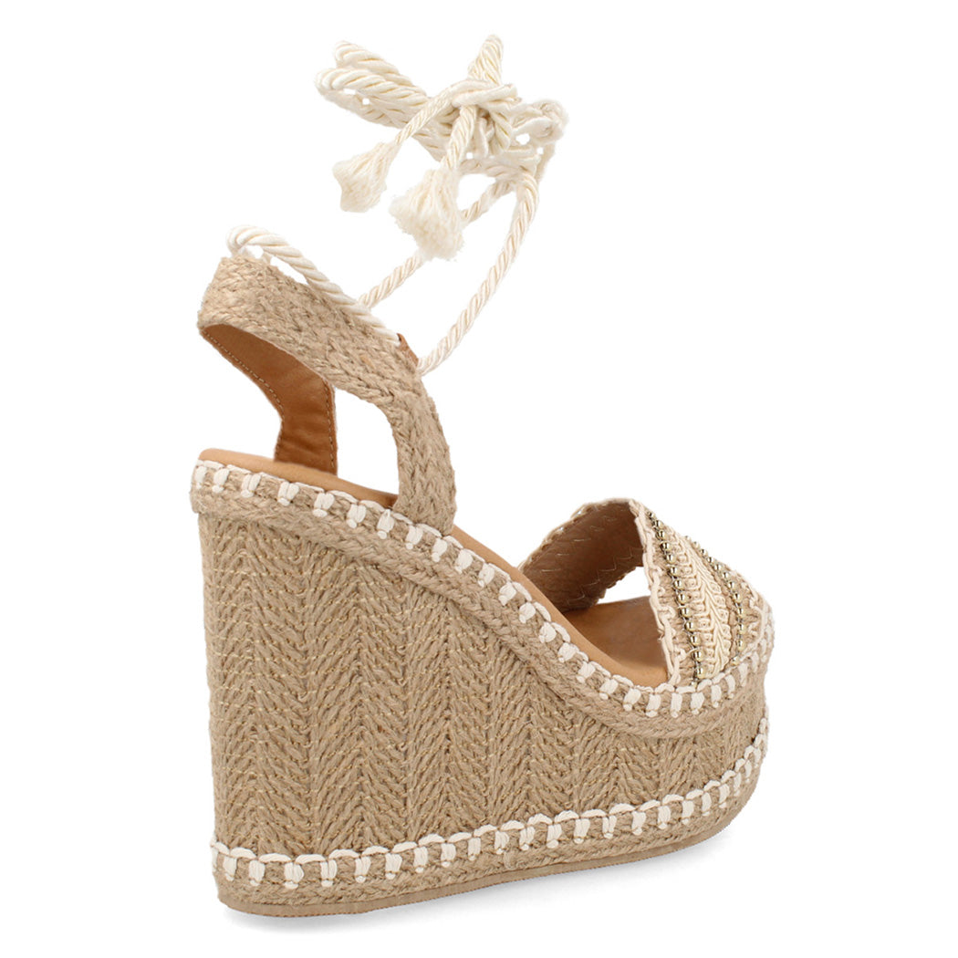 Sandalia Casual Trender color Beige para Mujer