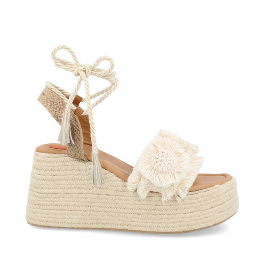 Sandalia Casual Trender color Beige para Mujer