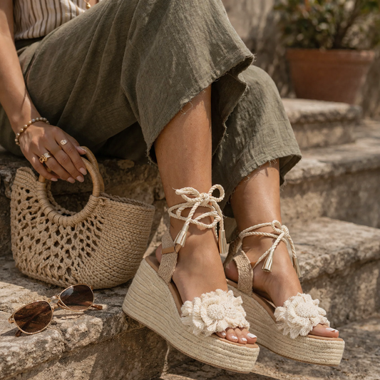 Sandalia Casual Trender color Beige para Mujer