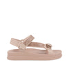 Sandalia Casual Trender color Rosa para Mujer con Brillos y ajuste de Velcro