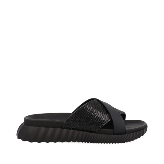 Sandalia Casual Trender color Negro para Mujer con Brillos
