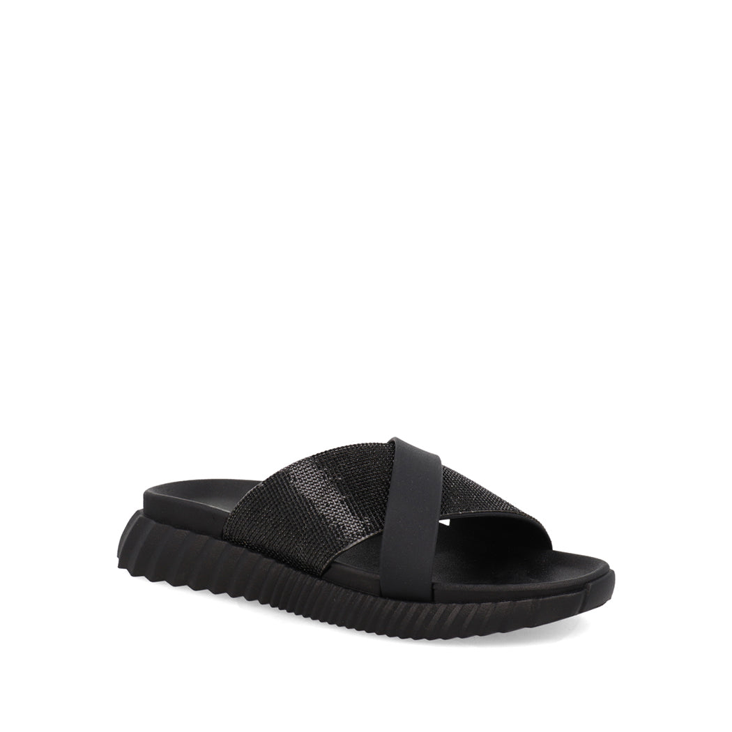 Sandalia Casual Trender color Negro para Mujer con Brillos