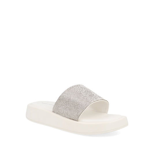 Sandalia Casual Trender color Blanco para Mujer con Brillos