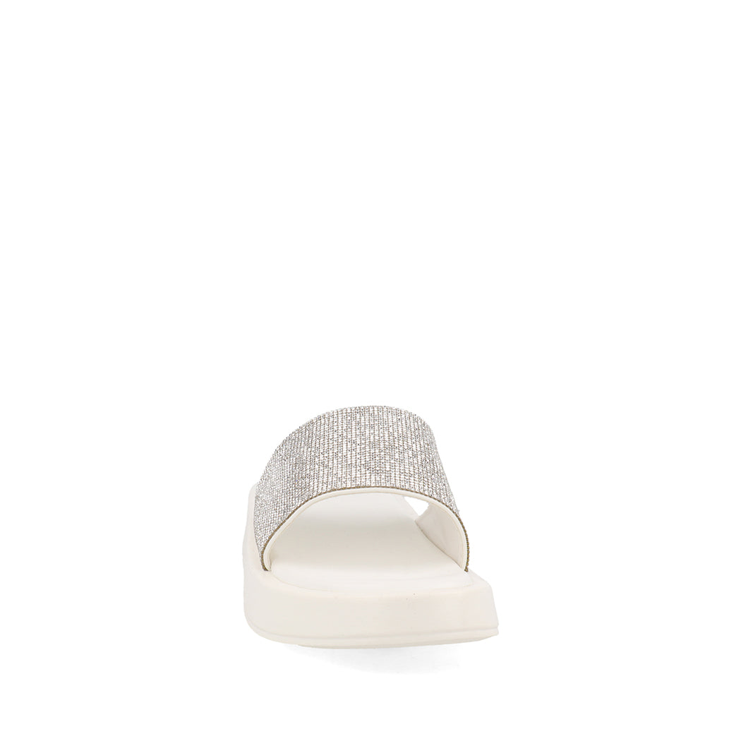 Sandalia Casual Trender color Blanco para Mujer con Brillos
