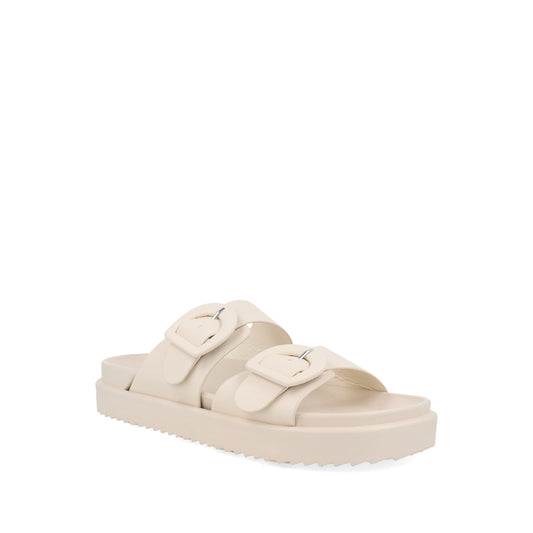 Sandalia Casual Trender color Blanco para Mujer con doble hebilla
