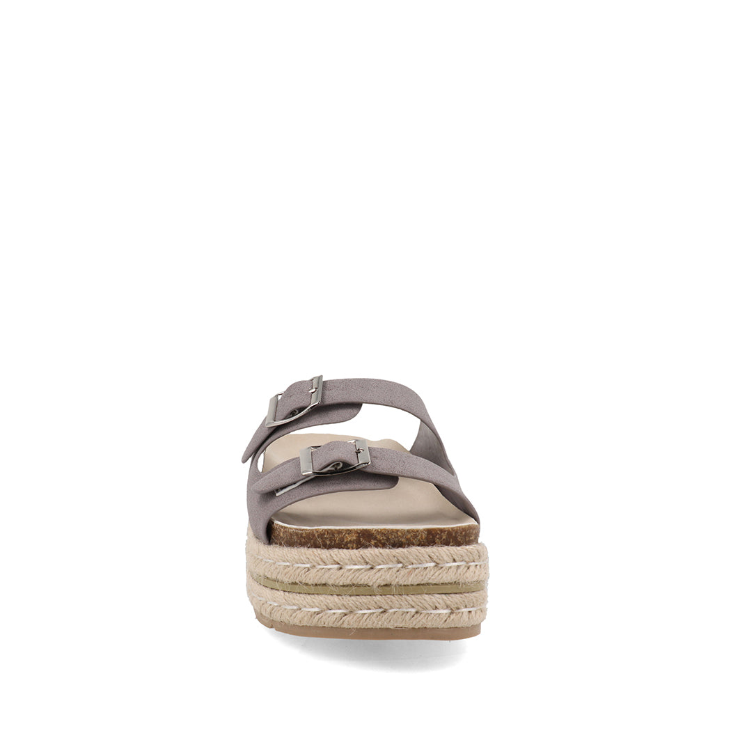 Sandalia Casual Trender color Gris para Mujer con Doble hebilla