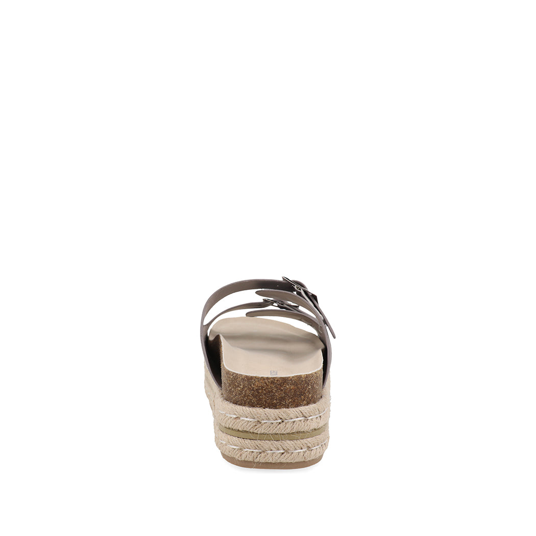 Sandalia Casual Trender color Gris para Mujer con Doble hebilla
