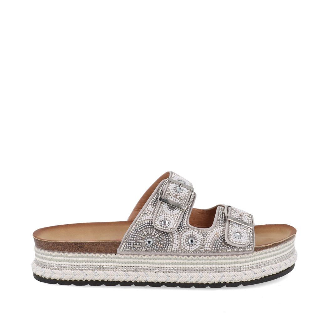 Sandalia Casual Trender color Plata para Mujer