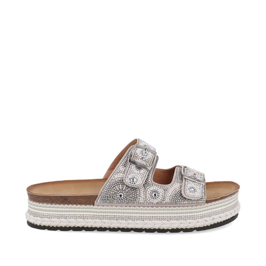 Sandalia Casual Trender color Plata para Mujer