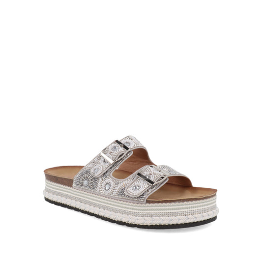Sandalia Casual Trender color Plata para Mujer