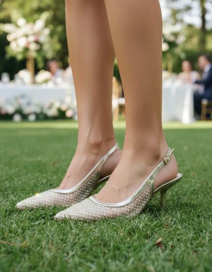 Zapatilla de Vestir Trender color Oro para Mujer