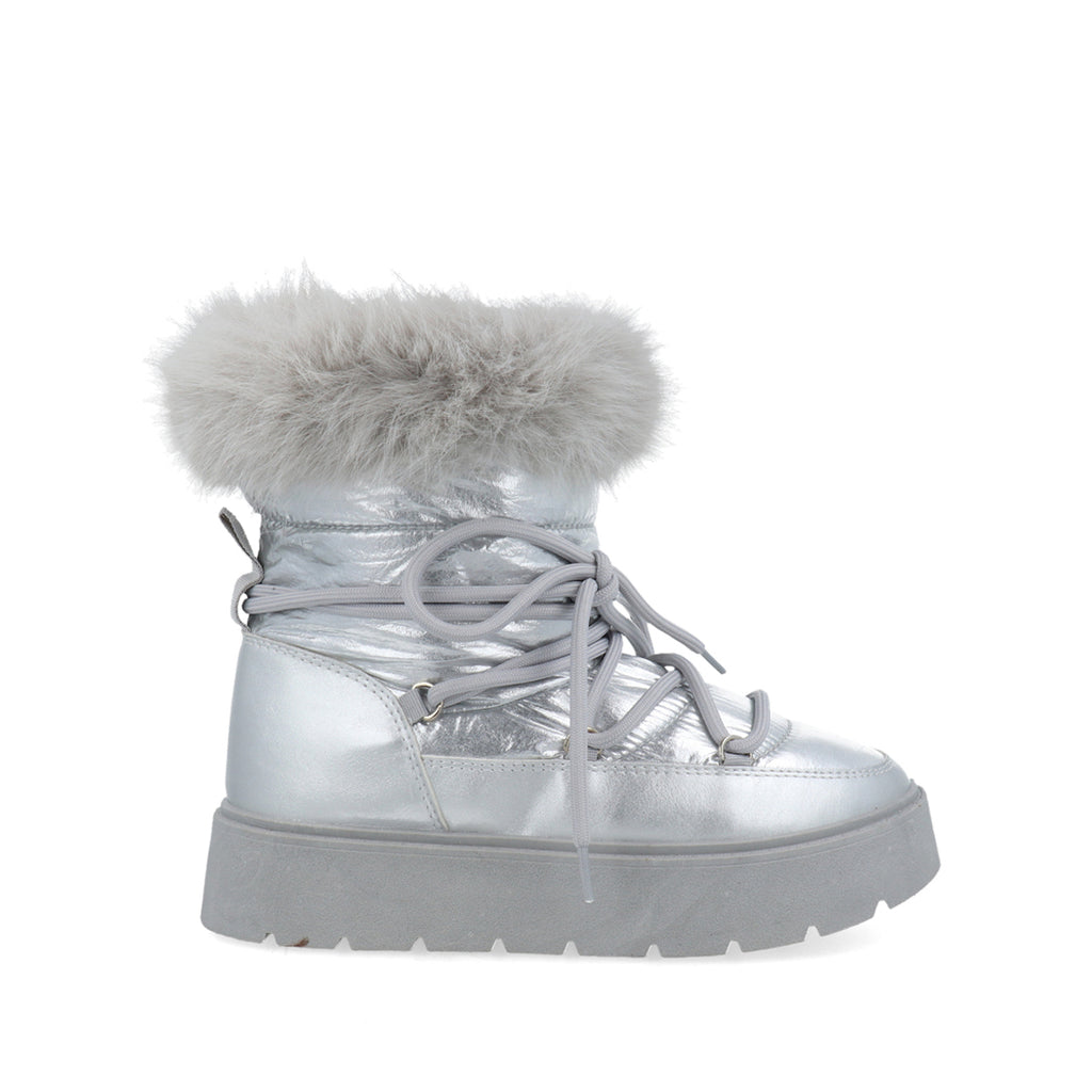 Bota Invernal Trender color Plata para Mujer
