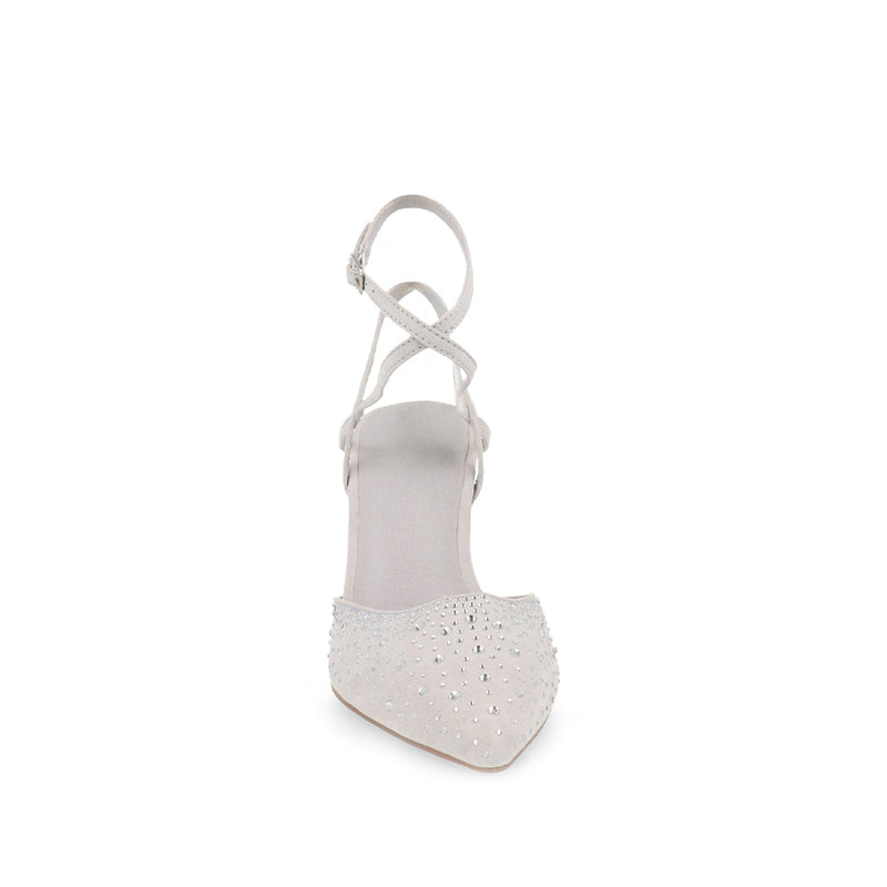 Zapatilla De Vestir Trender color Plata con Aplicaciones para Mujer