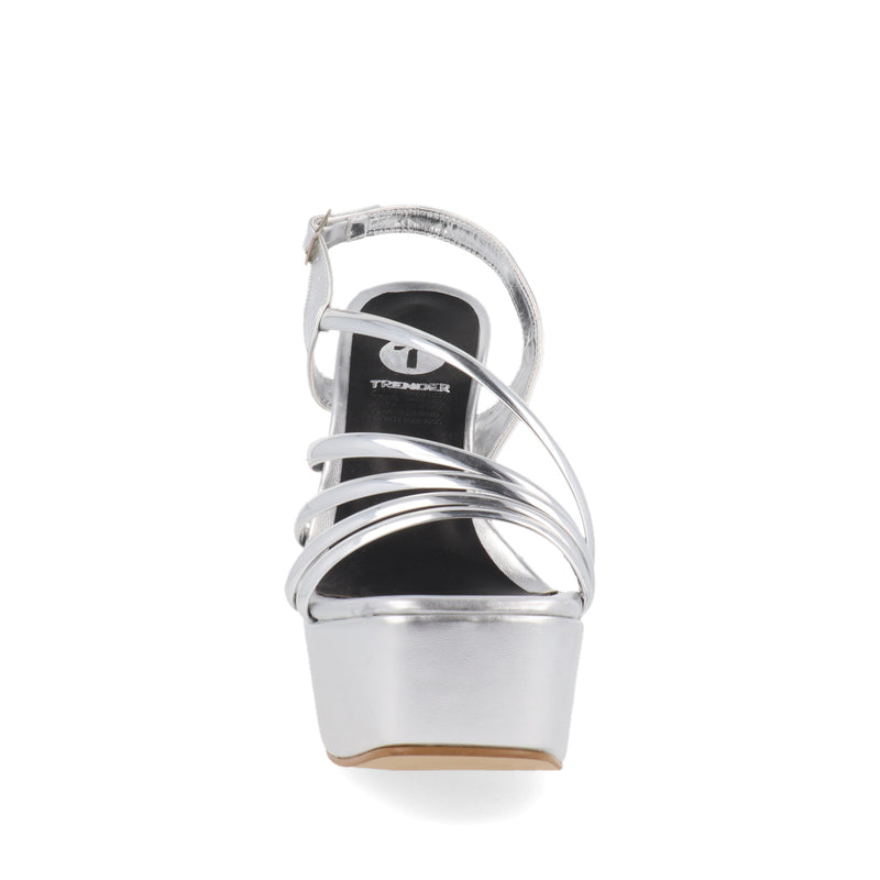 Sandalia de Tacón Trender color Plata para Mujer