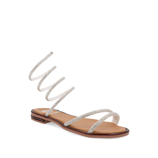 Sandalia Casual Trender color Plata para Mujer con Brillos