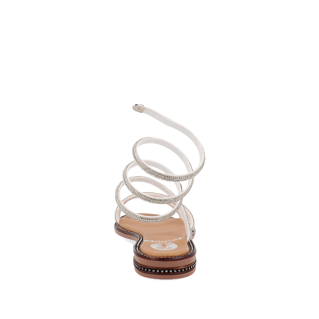 Sandalia Casual Trender color Plata para Mujer con Brillos