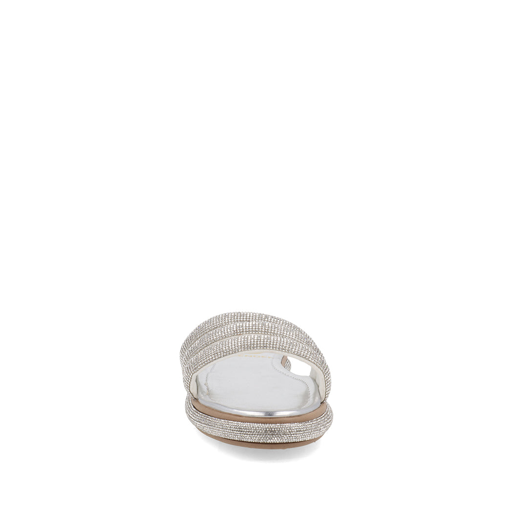 Sandalia Casual Trender color Plata para Mujer con Brillos