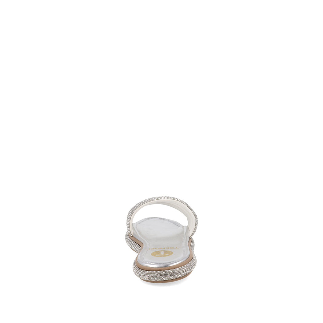 Sandalia Casual Trender color Plata para Mujer con Brillos