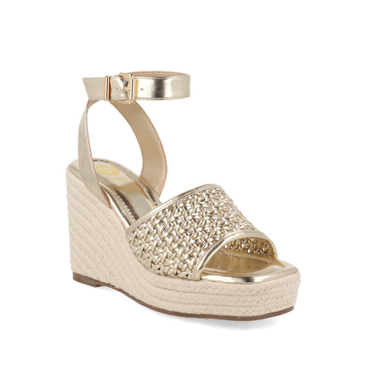 Sandalia Casual Trender color Oro para Mujer