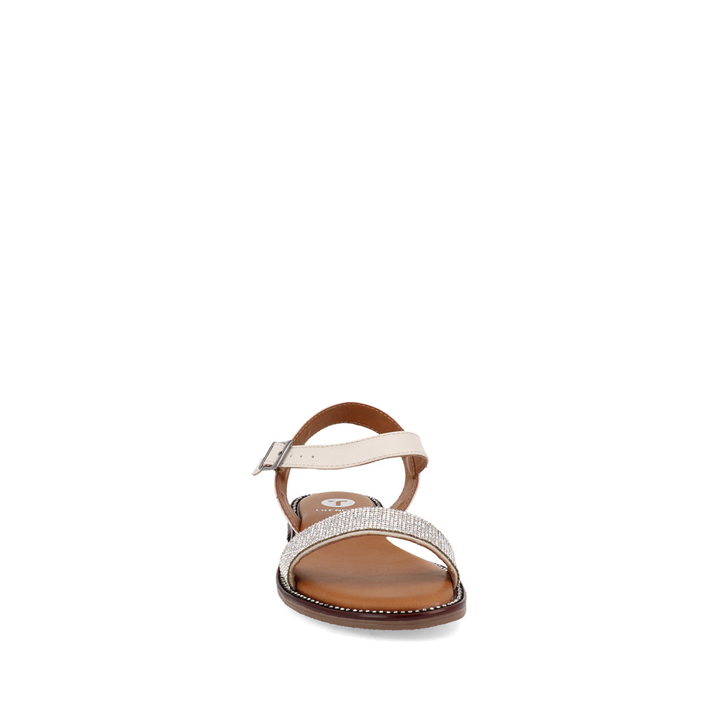 Sandalia Casual Trender color Latte para Mujer con brillos