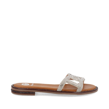 Sandalia Casual Trender color Blanco para Mujer con brillos