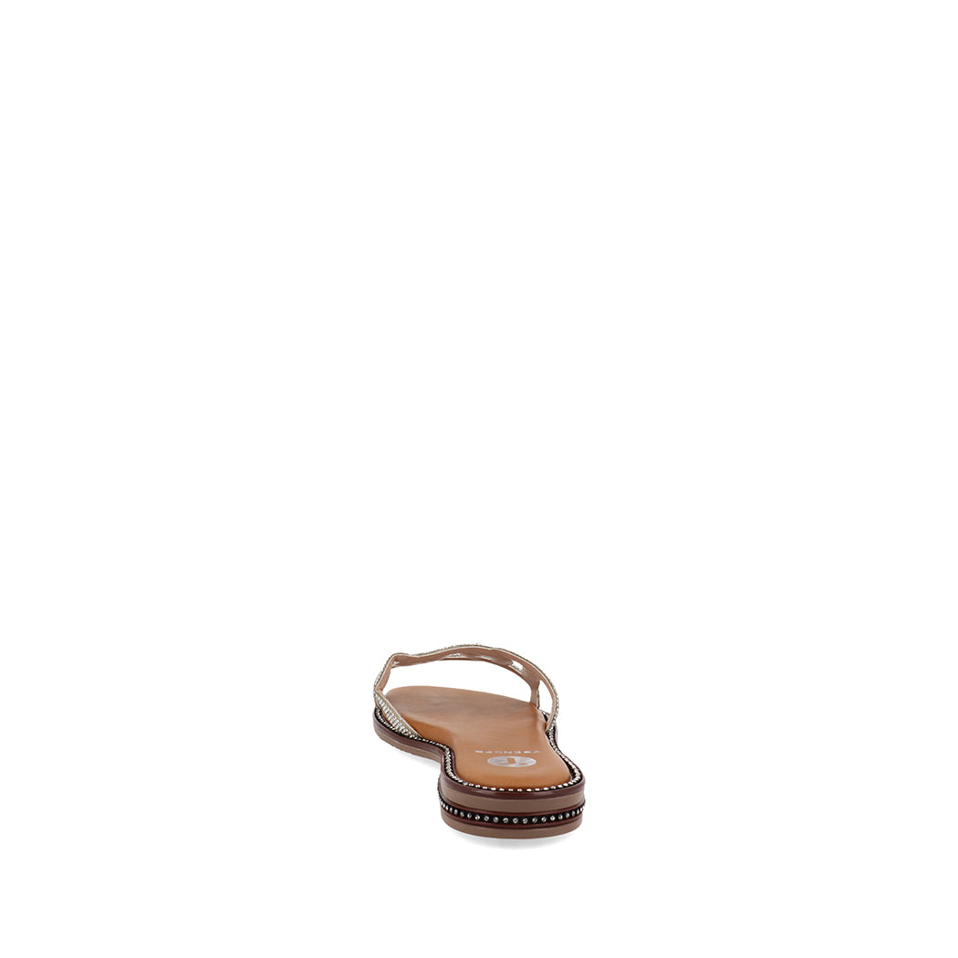 Sandalia Casual Trender color Blanco para Mujer con brillos