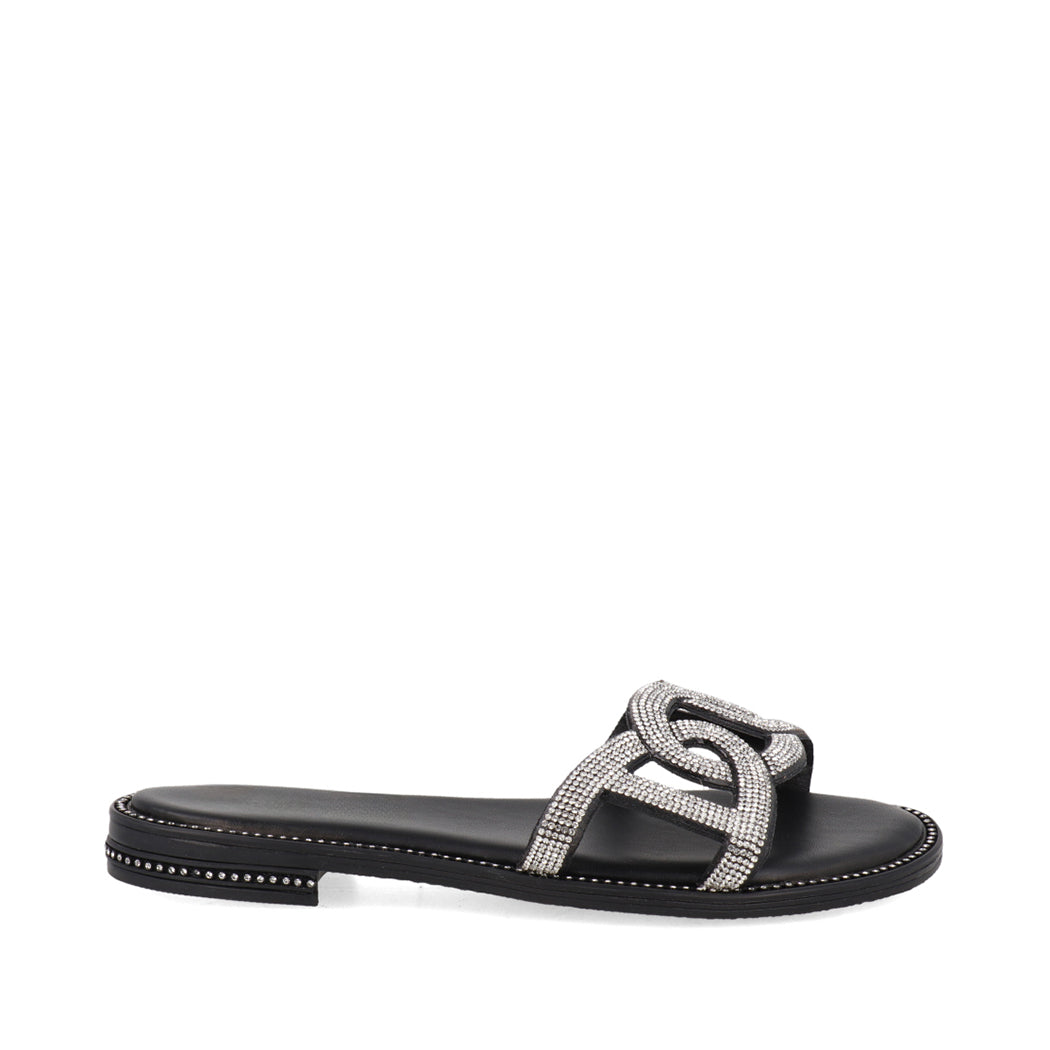 Sandalia Casual Trender color Negro para Mujer con brillos