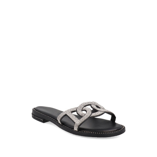 Sandalia Casual Trender color Negro para Mujer con brillos