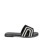 Sandalia Casual Trender color Negro con Blnco para Mujer