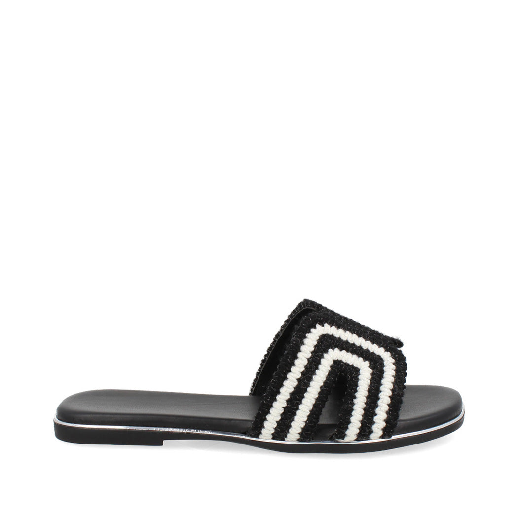 Sandalia Casual Trender color Negro con Blnco para Mujer