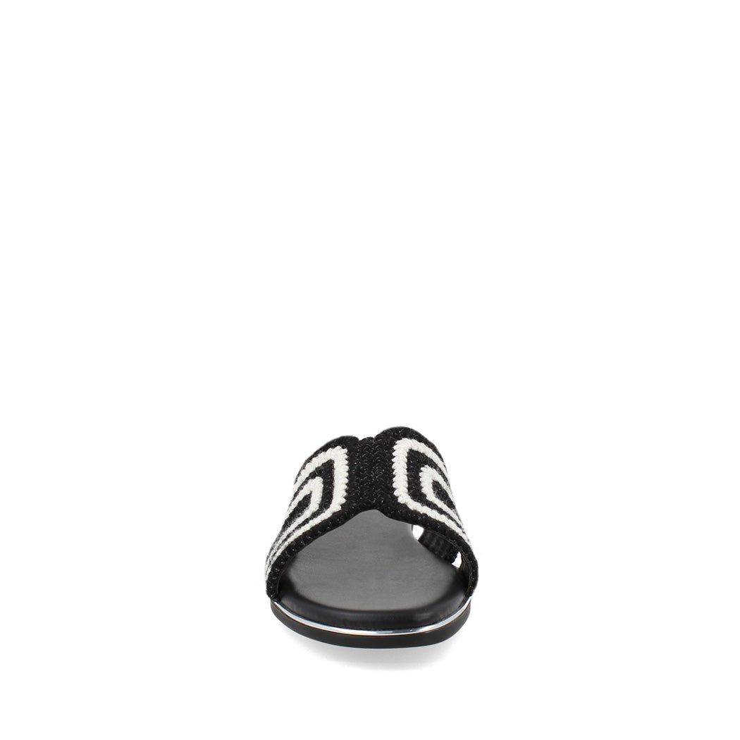 Sandalia Casual Trender color Negro con Blnco para Mujer