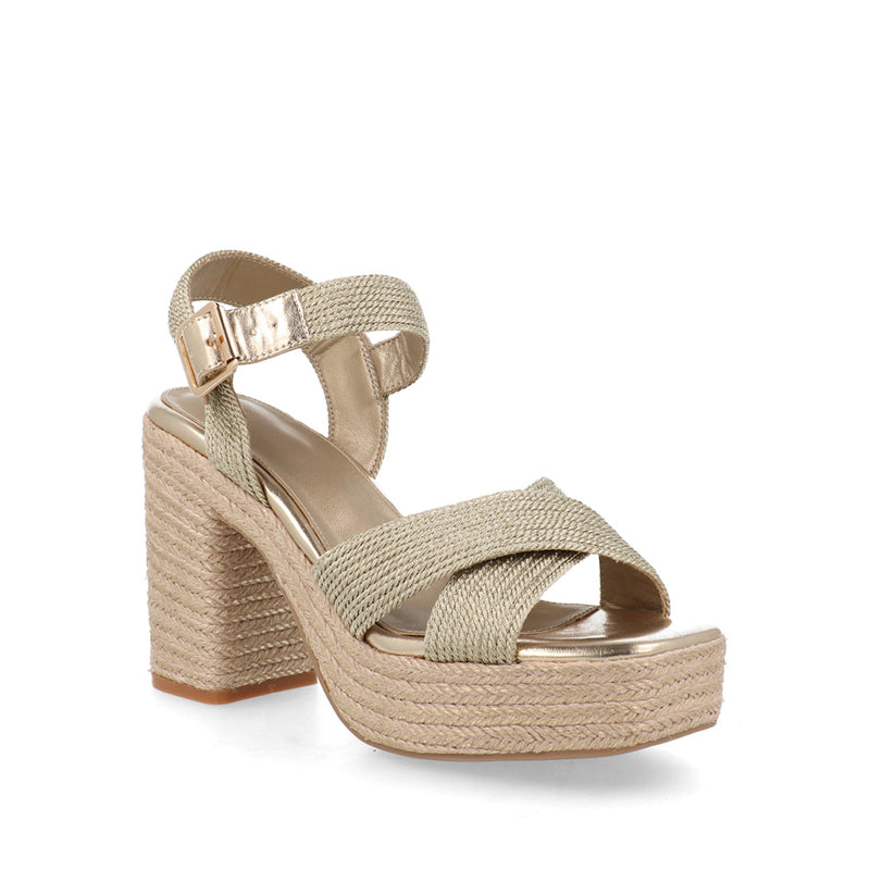 Sandalia Casual Trender color Oro para Mujer