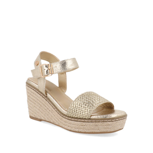 Sandalia Casual con plataforma Trender color Oro para Mujer