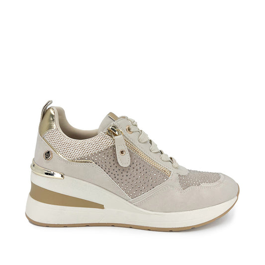Tenis Casual Trender color Beige para Mujer