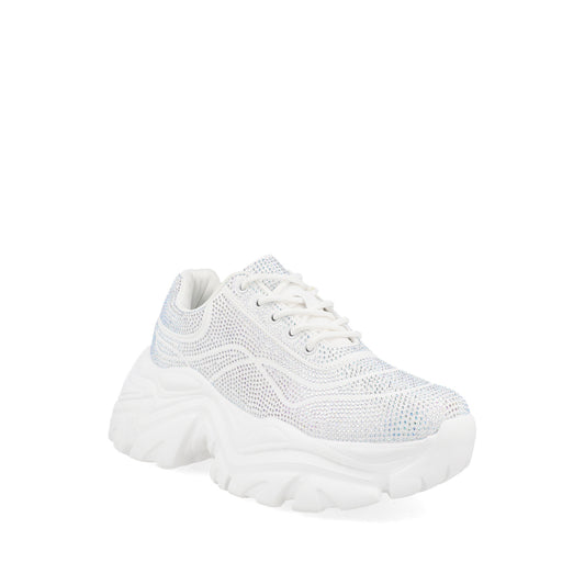 Tenis Urbano Trender color Blanco para Mujer con Brillos
