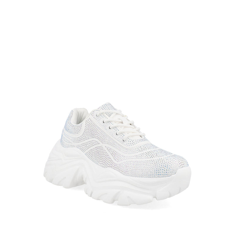 Tenis Urbano Trender color Blanco para Mujer con Brillos