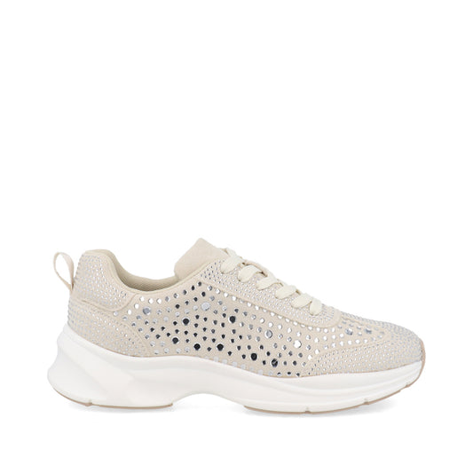 Tenis Urbano Trender color Beige para Mujer con Brillos