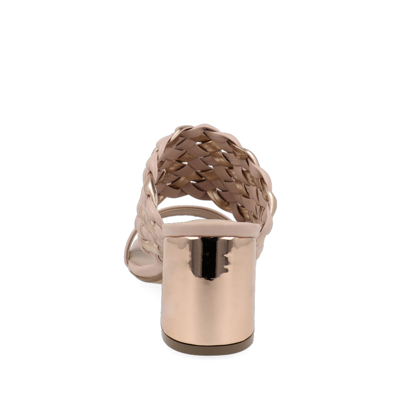 Sandalia de tacón estilo Casual Trender color Nutty para Mujer